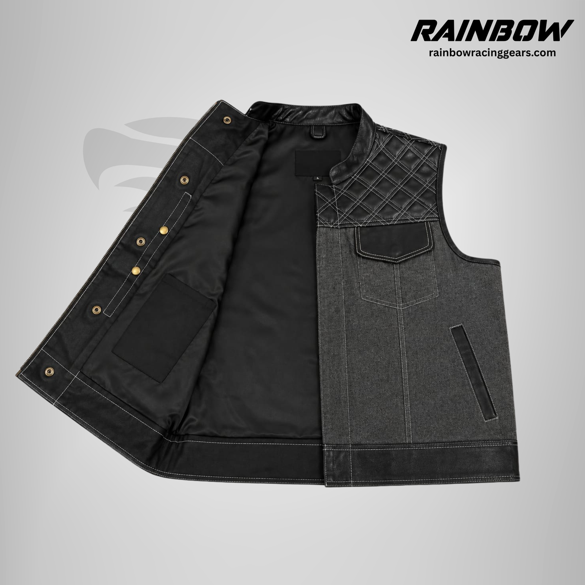 RNB-40001 | Premium Quilted Leather Biker Vest