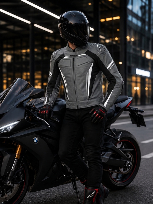 leather motorbike jacket