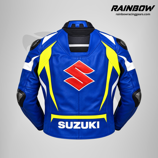 RNB-30001 | Suzuki GP Blue Racing Leather Jacket
