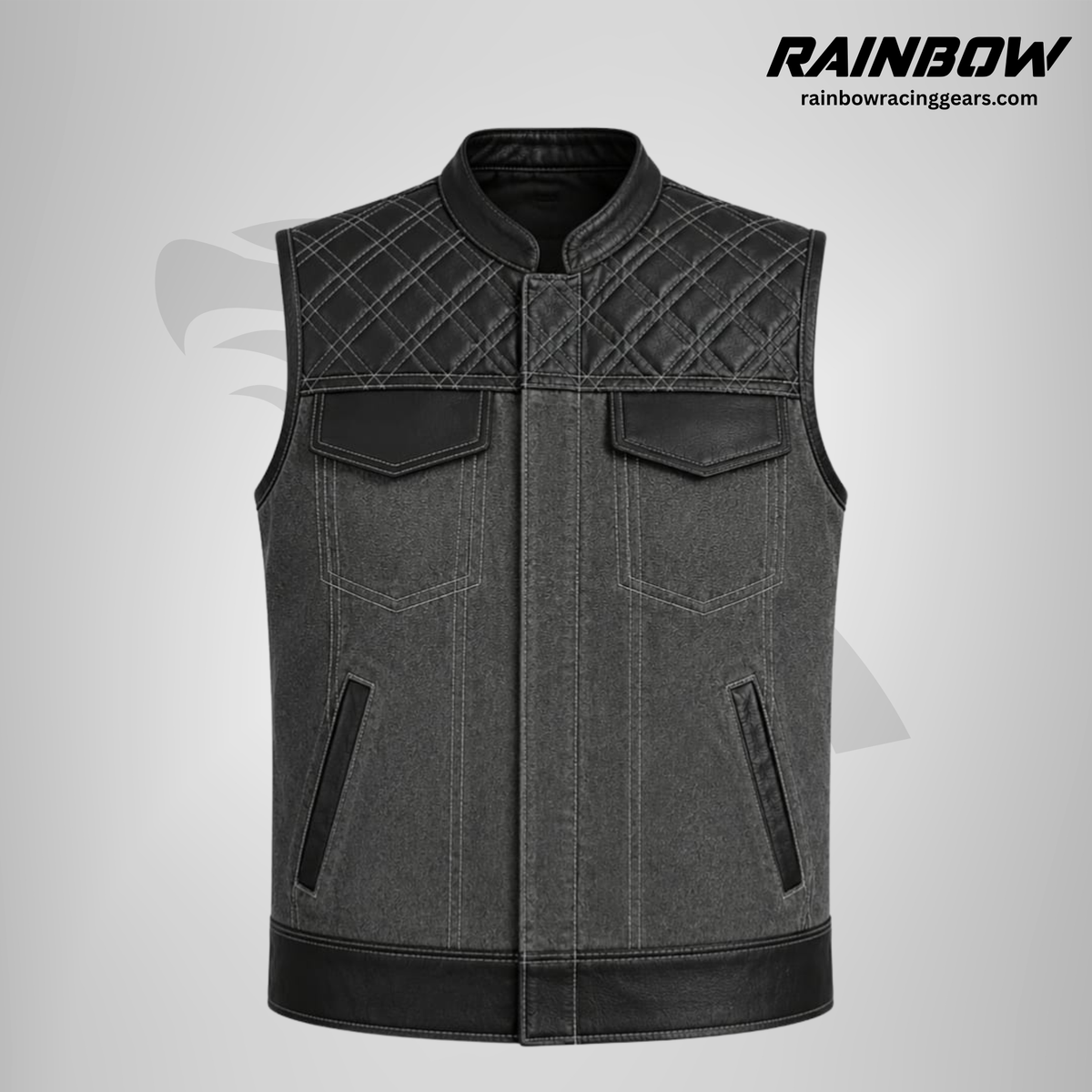 RNB-40001 | Premium Quilted Leather Biker Vest