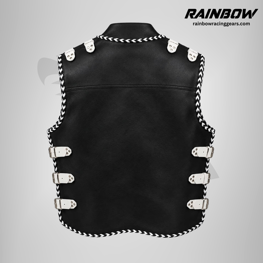 RNB-40004 | Rainbow Outlaw Biker Leather Vest